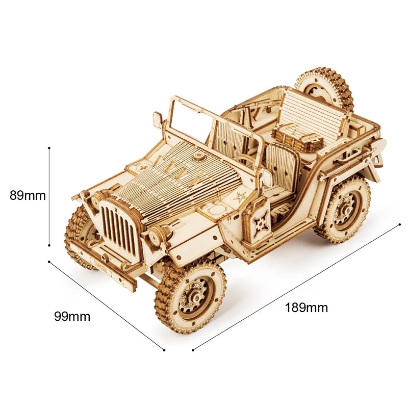 Army Jeep Scale Model 3D Wooden Puzzle