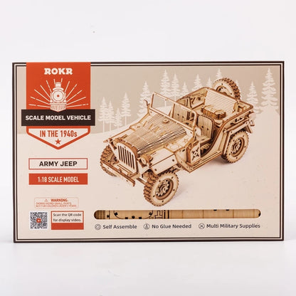Army Jeep Scale Model 3D Wooden Puzzle