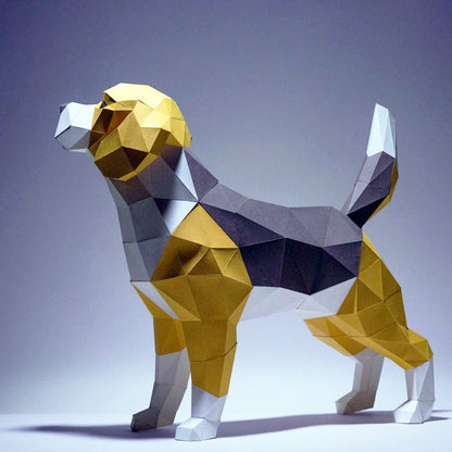 3D DIY Paper Model of Beagle Dog