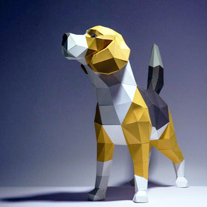 3D DIY Paper Model of Beagle Dog